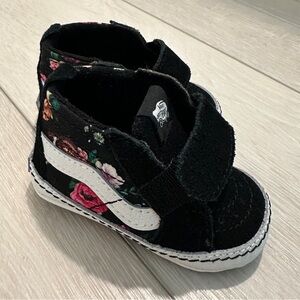 Vans Infant Black Floral High-Top Crib Sneakers